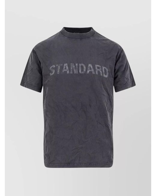 Balenciaga Gray Cotton Regular-Fit Printed T-Shirt for men