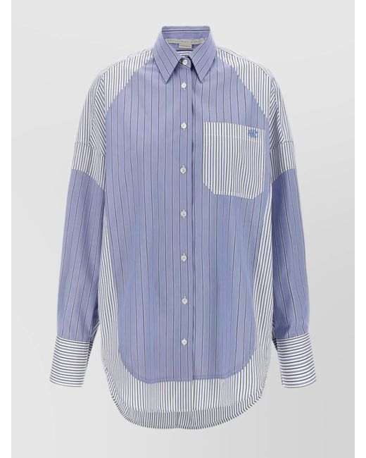 Stella McCartney Blue Striped Cotton Shirt