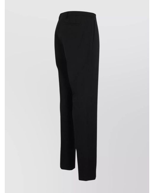 Lanvin Black Wool Straight-Leg Trousers for men