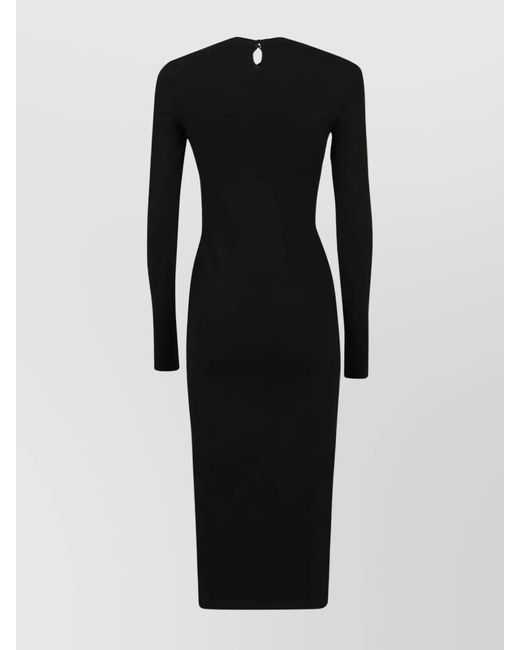 Stella McCartney Black Slim-Fit Midi Dress