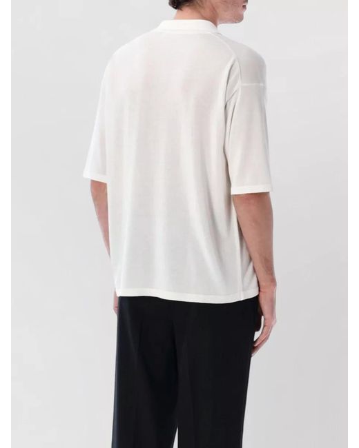 Roberto Collina White Cotton Relaxed-Fit Short-Sleeve Polo Shirt for men