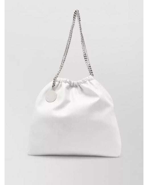 Stella McCartney White Falabella Drawstring Shoulder Chain Medium Tote