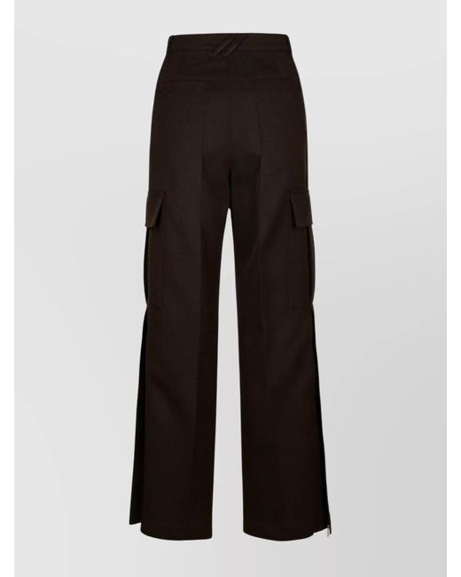 Burberry Black Wool Wide-Leg Trousers