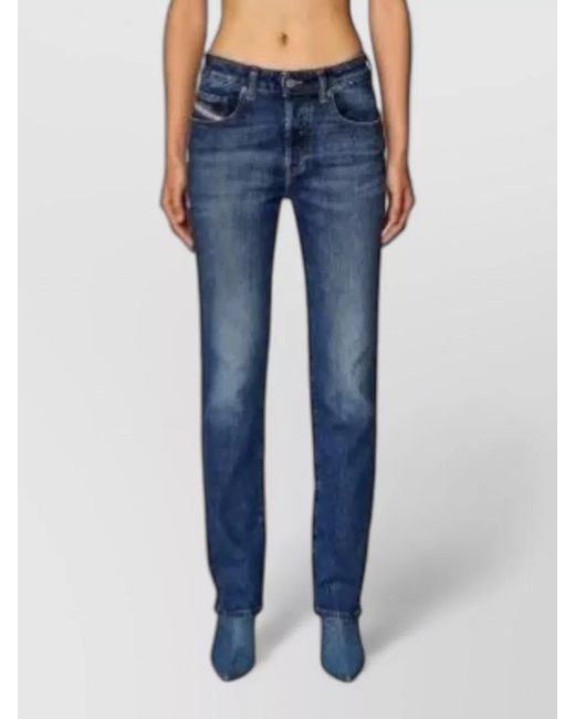DIESEL Blue Trousers Faded Effect Five Pockets Belt Loops