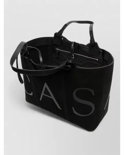Casadei Black Leather Tote Bag
