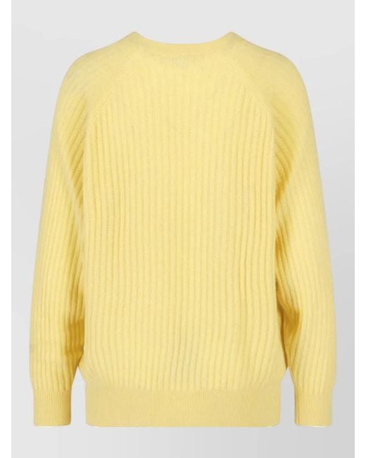 FRAME Yellow Casual Crew Neck Long Sleeve Top