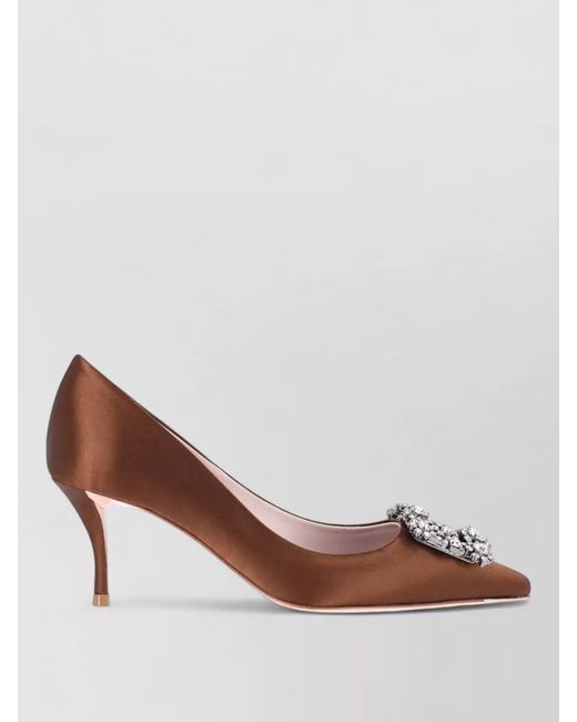 Roger Vivier Brown High Heel Pumps Pointed Toe Stiletto