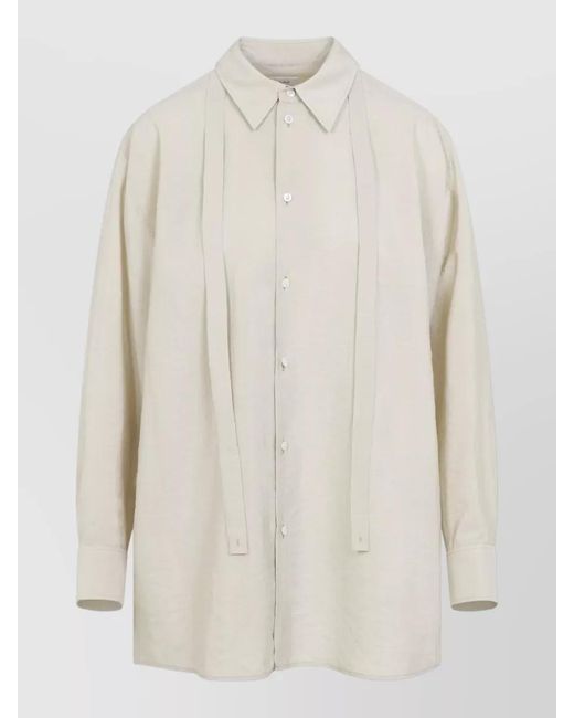 Lemaire White Silk Long Shirt