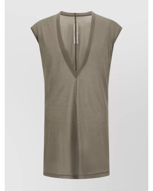 Rick Owens Gray Cotton Dylan Tank Top for men