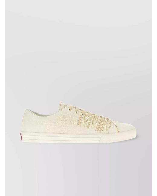 Prada Natural Logo-Embossed Lace-Up Sneakers for men