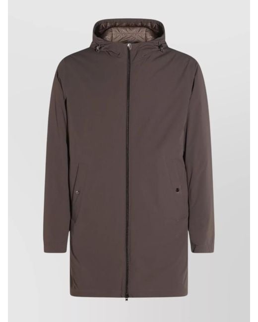 Herno Brown Resort Hooded Jacket for men