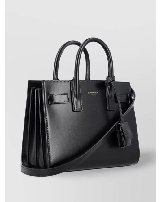 Saint Laurent Black Sac De Jour Nano Leather Tote Bag