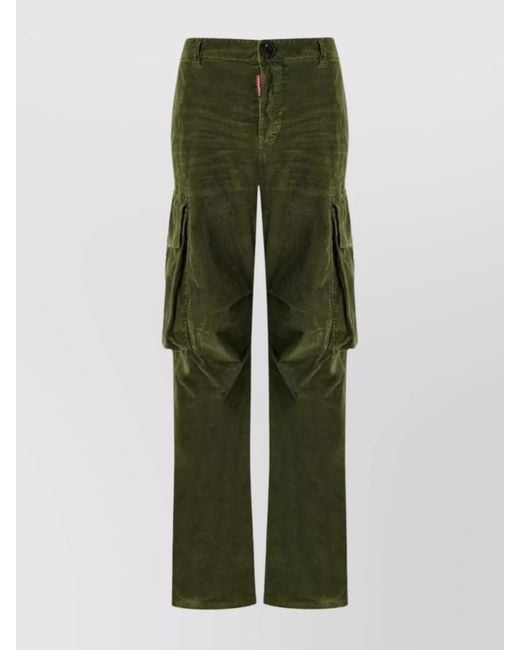 DSquared² Green Wide-Leg Trousers