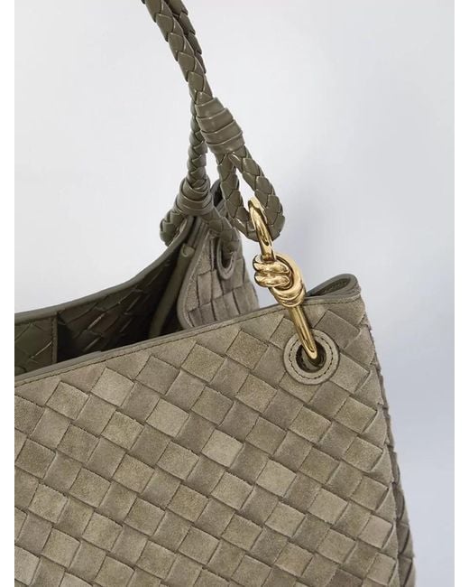 Bottega Veneta Gray Parachute Large Leather Tote Bag