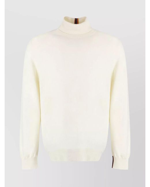 Paul Smith White Cashmere Turtleneck Jumper for men