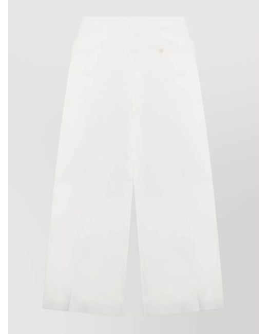 Alberta Ferretti White High Waist Tailored Trousers Wide Leg