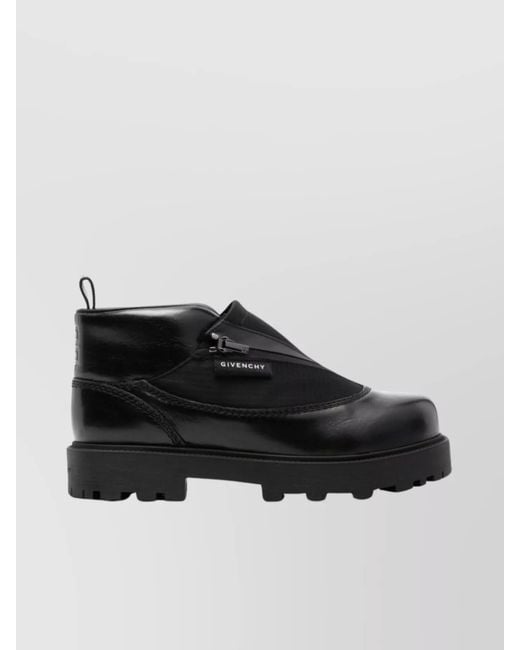 Givenchy Black Leather Panelled Ankle Boots for men