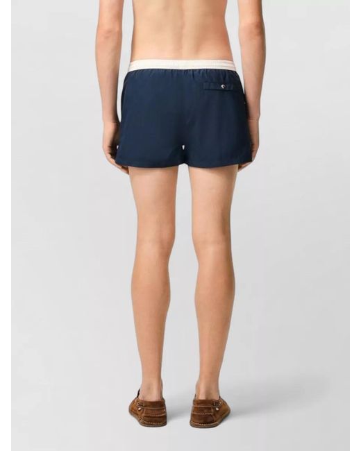 AMI Blue Beach Shorts Side Pockets Back Pocket for men