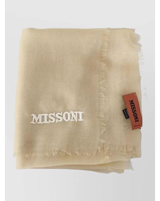 Missoni Natural Cashmere Neck Scarf Lightweight for men