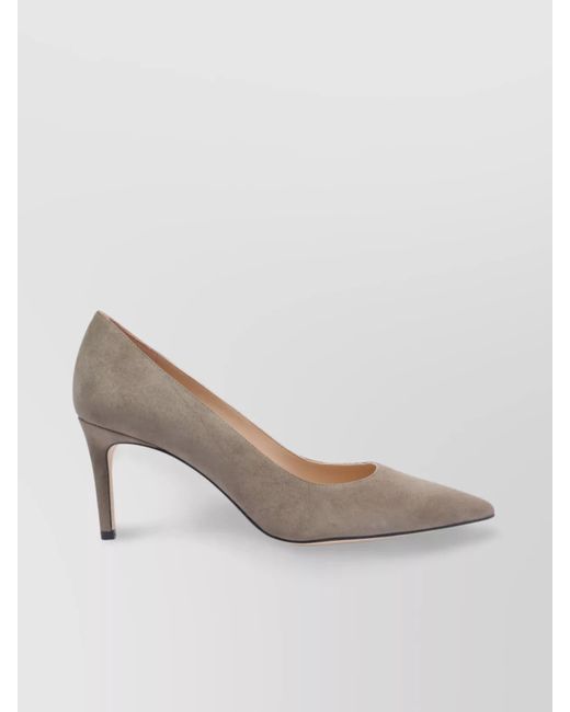 Stuart Weitzman White Pointed Toe Suede Stiletto Heel Pumps
