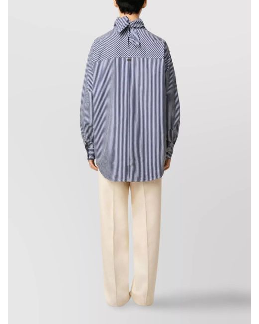 AMI Purple Striped Bandana Cotton Long-Sleeve Shirt