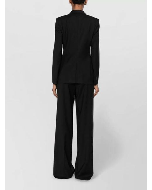 Tagliatore Black Double Breasted Suit Tailored Silhouette Peak Lapels