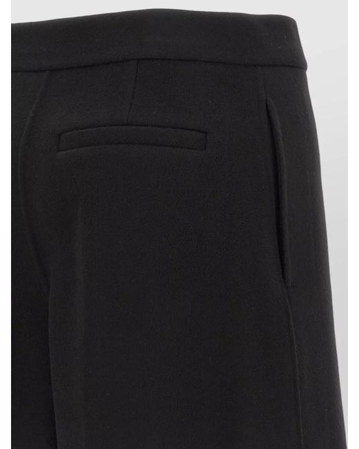 Sportmax Black Wool Low-Rise Cropped Tailored Shorts