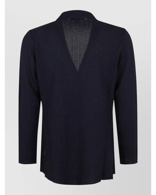 Lardini Blue Double Breasted Knitted Jacket for men