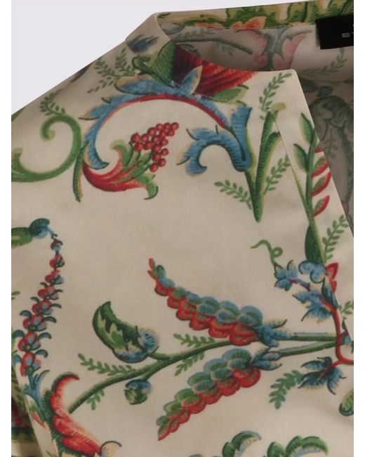 Etro Metallic Floral Cotton Blouse