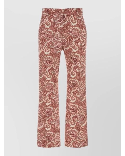 Weekend by Maxmara High Waist Paisley Flared Leg Trousers