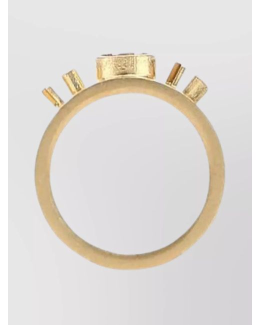 Maison Margiela Metallic 925 Band Ring With Raised Logo for men