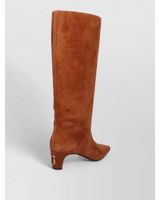 Marc Jacobs Brown Knee Length Pointed Toe Suede Boots