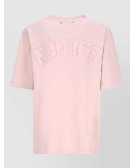 Golden Goose Deluxe Brand Pink Cotton Relaxed Fit Logo T-Shirt