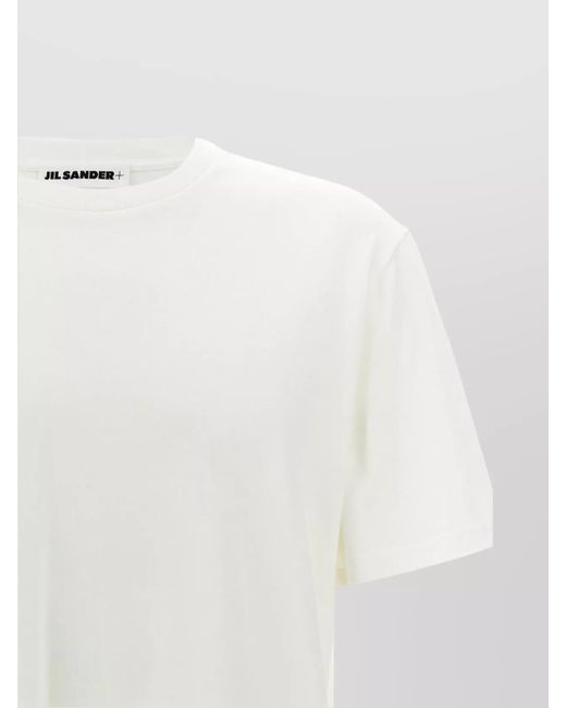 Jil Sander White Cotton Logo Patch T-Shirt for men