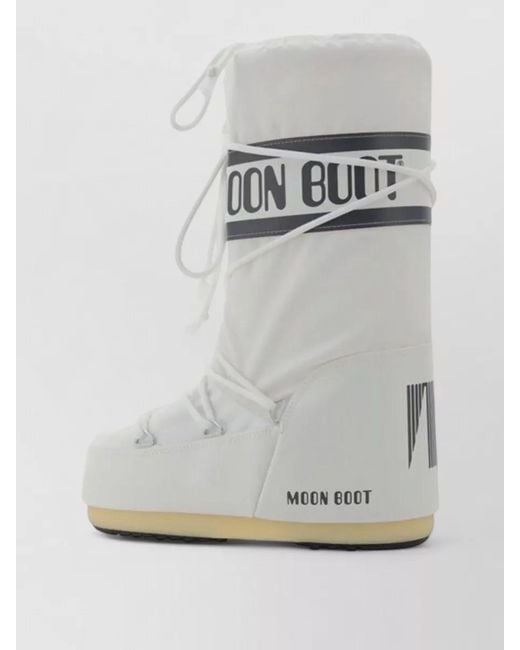 Moon Boot Gray Padded Knee Length Platform Sole Boots