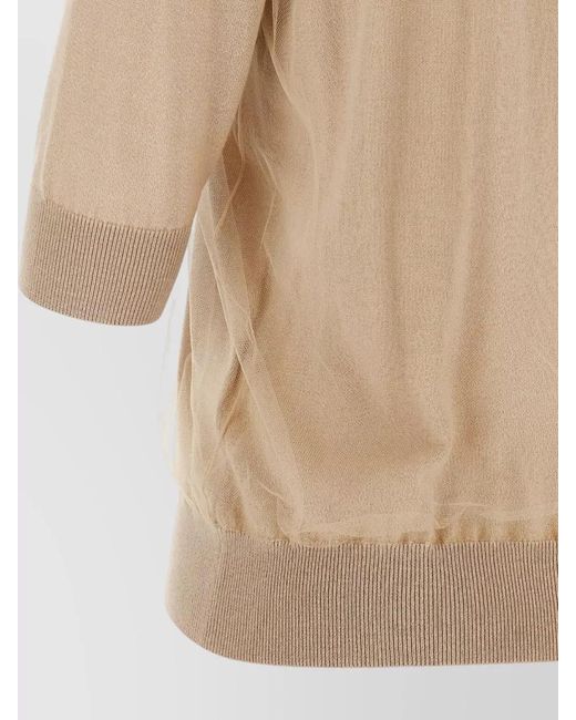 Fabiana Filippi Natural Double Layer Knitted Top