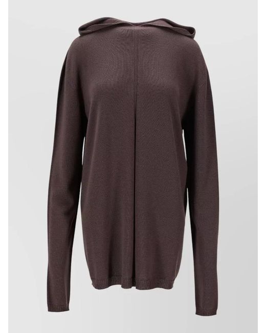 Rick Owens Brown Wool Oversized Hoodie