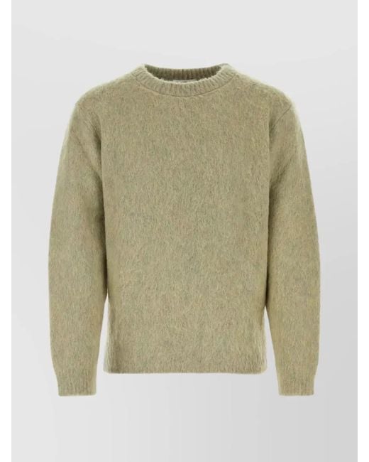 Lemaire Green Ribbed Crew-Neck Sweater for men