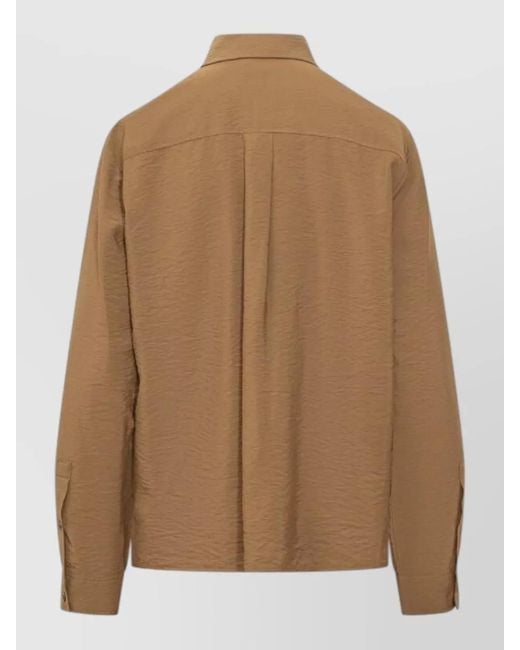 Pinko Brown Alessandria Viscose Shirt Jacket Fringe Collar