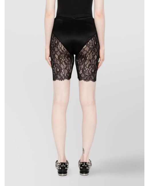 McQueen Black Lace Knee-Length Shorts