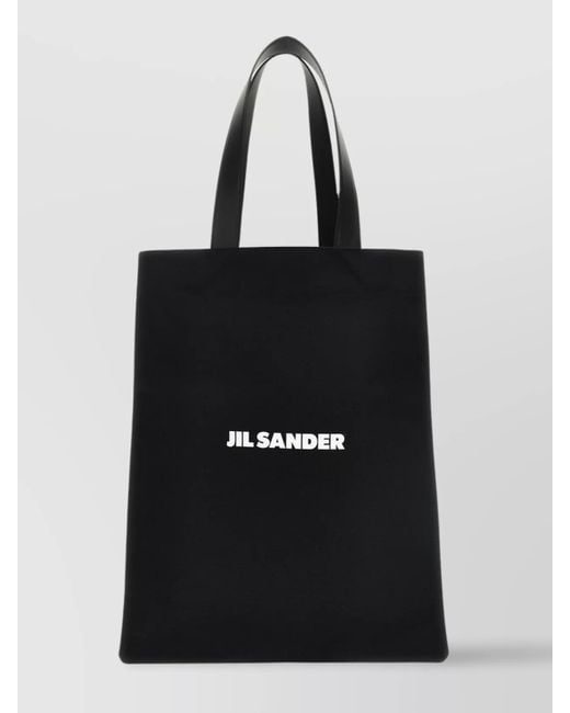 Jil Sander Black Medium Canvas Tote Bag