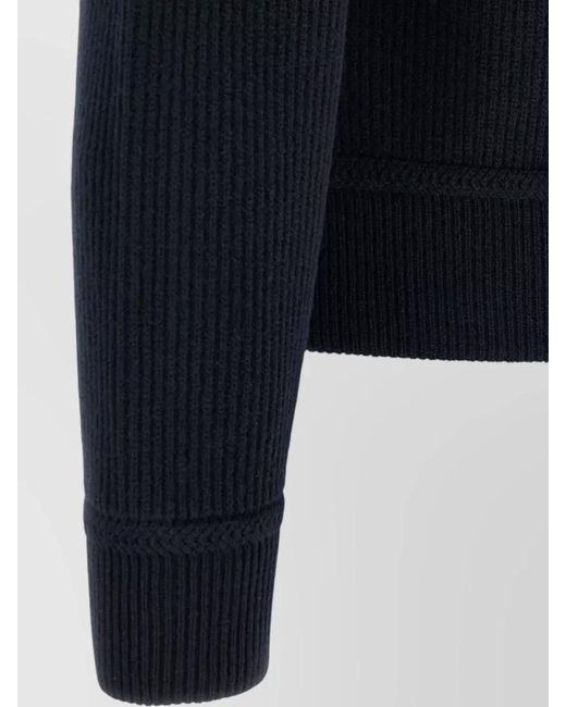 Tom Ford Blue Padded Jacket High Collar Ribbed Cuffs for men