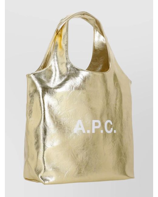 A.P.C. Natural Metallic Finish Tote Bag Logo