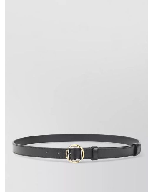 Jacquemus Gray Salon Leather Belt Slim Adjustable Design