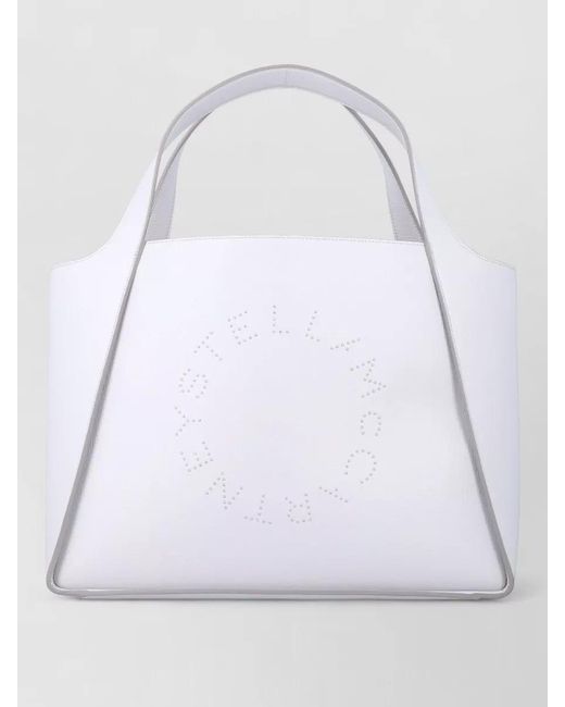 Stella McCartney Gray Logo Tote Bag Vegan Leather Grainy