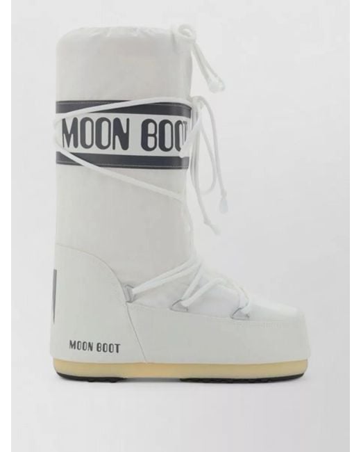 Moon Boot Gray Padded Knee Length Platform Sole Boots