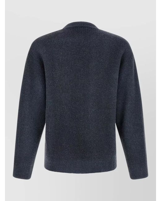 DIESEL Blue Ribbed Wool Jumper for men
