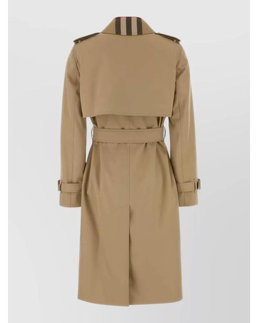 Burberry Natural Cotton Trench Coat Belted Long Storm Flap