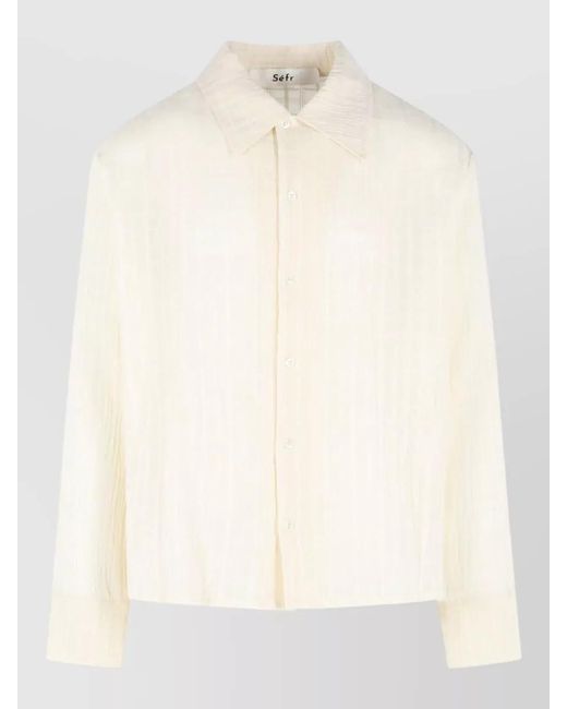 Séfr Natural Ignacio Cotton Shirt Cuffed Long Sleeves for men