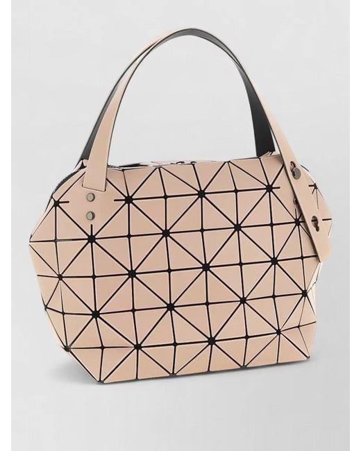 Issey Miyake Natural Boston Geometric Tote Bag Top Handles